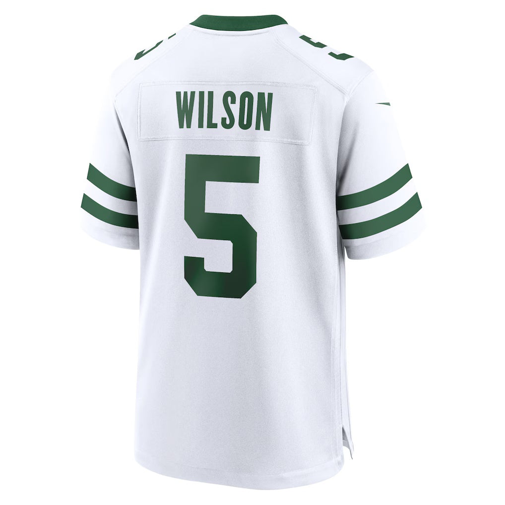 NY.Jets #5 Garrett Wilson Legacy White Game Football Jersey