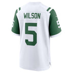 NY.Jets #5 Garrett Wilson White Classic Alternate Game Football Jersey