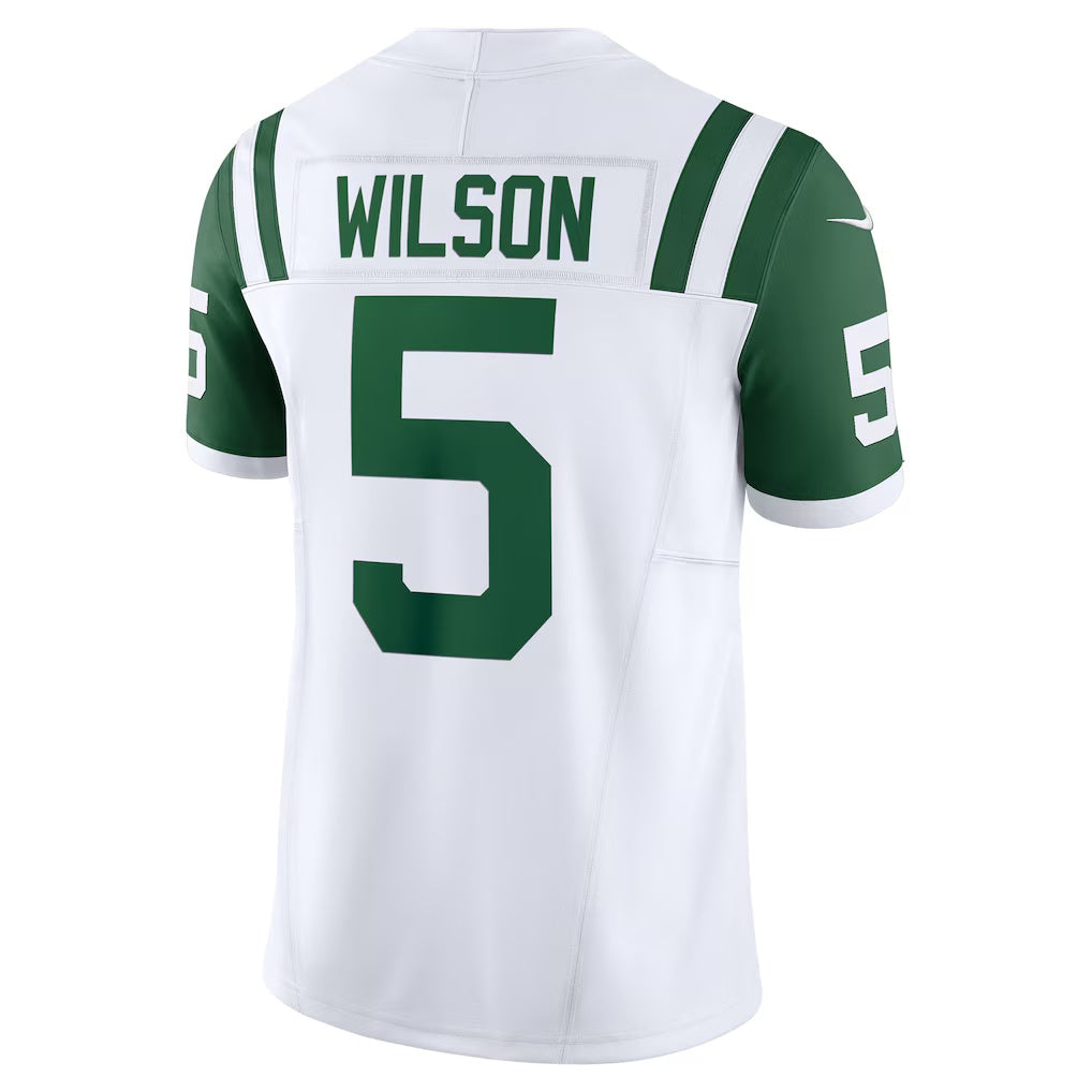 NY.Jets #5 Garrett Wilson White Classic Alternate Vapor F.U.S.E. Limited Football Jersey