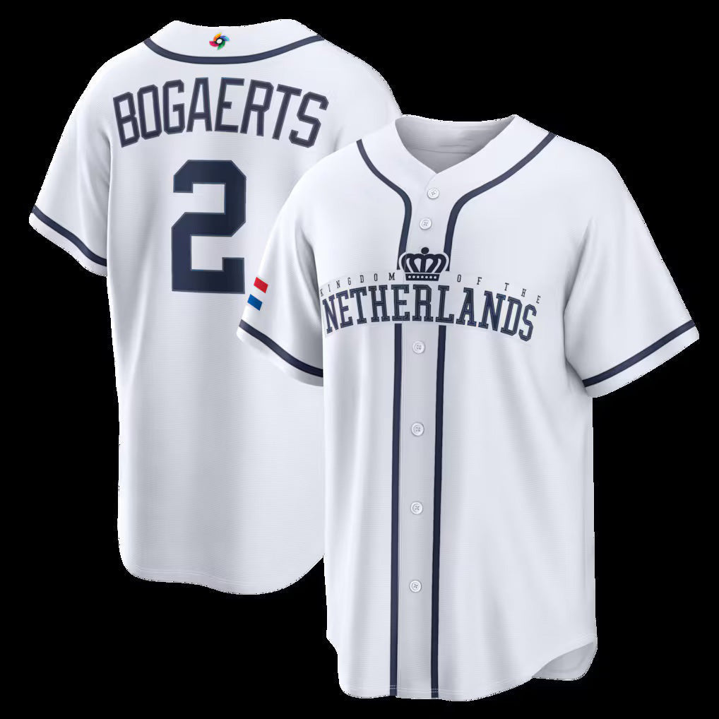 Netherlands Baseball #2 Xander Bogaerts 2026 World Baseball Classic Home Stadium Baseball Jersey - White