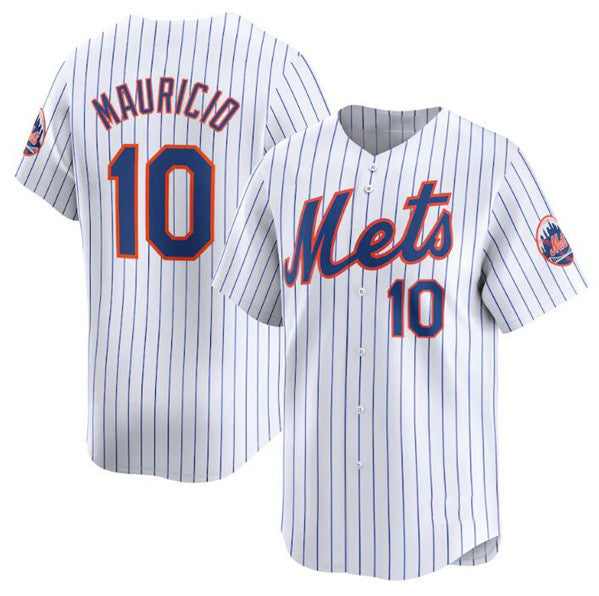 New York Mets #10 Ronny Mauricio White 2024 Home Limited Stitched Baseball jersey