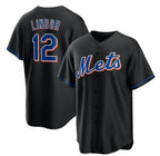 New York Mets #12 Francisco Lindor Black 2022 Cool Base Stitched Baseball jersey