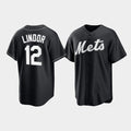 New York Mets #12 Francisco Lindor Black Cool Base Stitched Baseball jersey