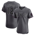 New York Mets #12 Francisco Lindor Gray City Connect Elite Baseball jersey