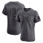 New York Mets #12 Francisco Lindor Gray City Connect Elite Baseball jersey