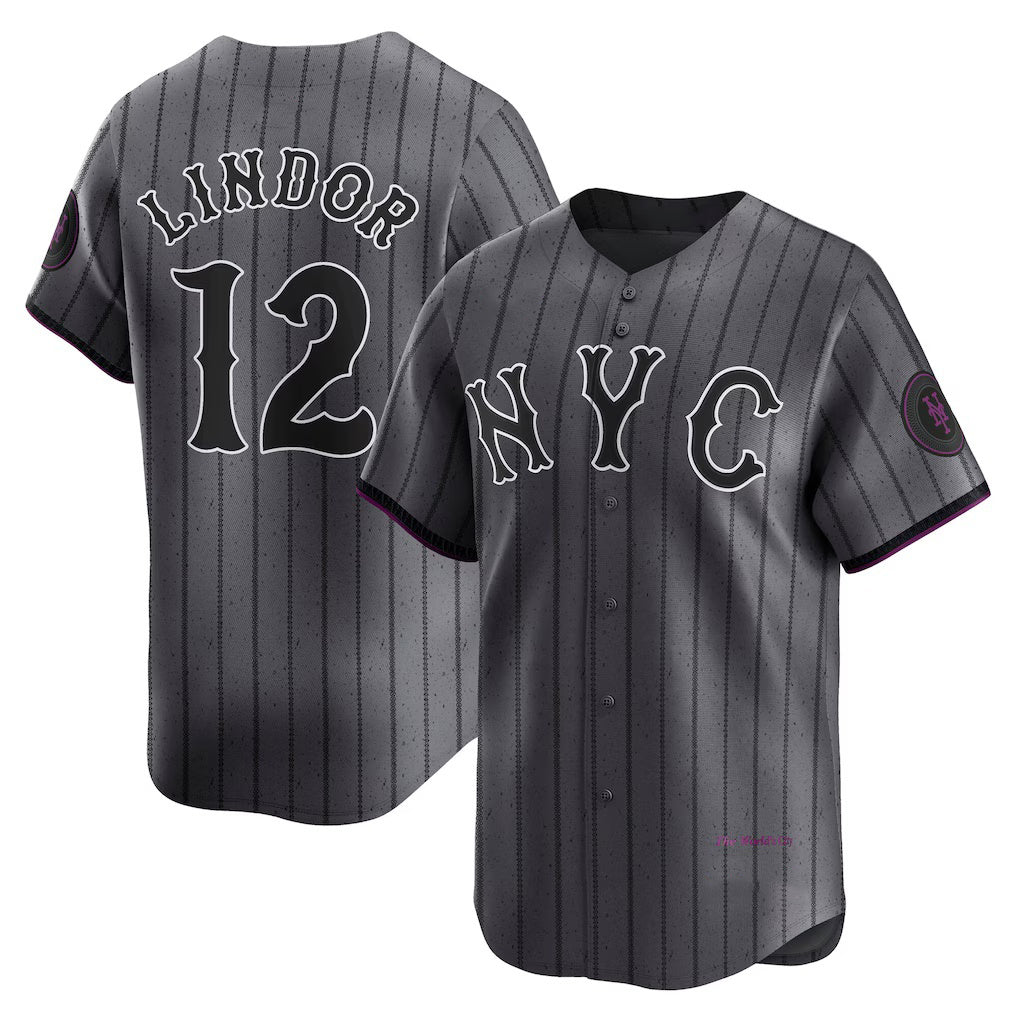 New York Mets #12 Francisco Lindor Gray City Connect Limited Player Baseball jersey