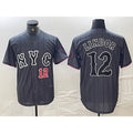 New York Mets #12 Francisco Lindor Number Grey 2024 City Connect Cool Base Stitched Baseball jersey