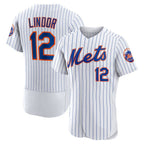 New York Mets #12 Francisco Lindor White Home Authentic Player Baseball Jersey