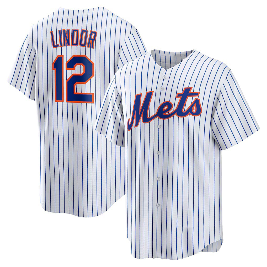 New York Mets #12 Francisco Lindor White Home Replica Player Baseball Jersey