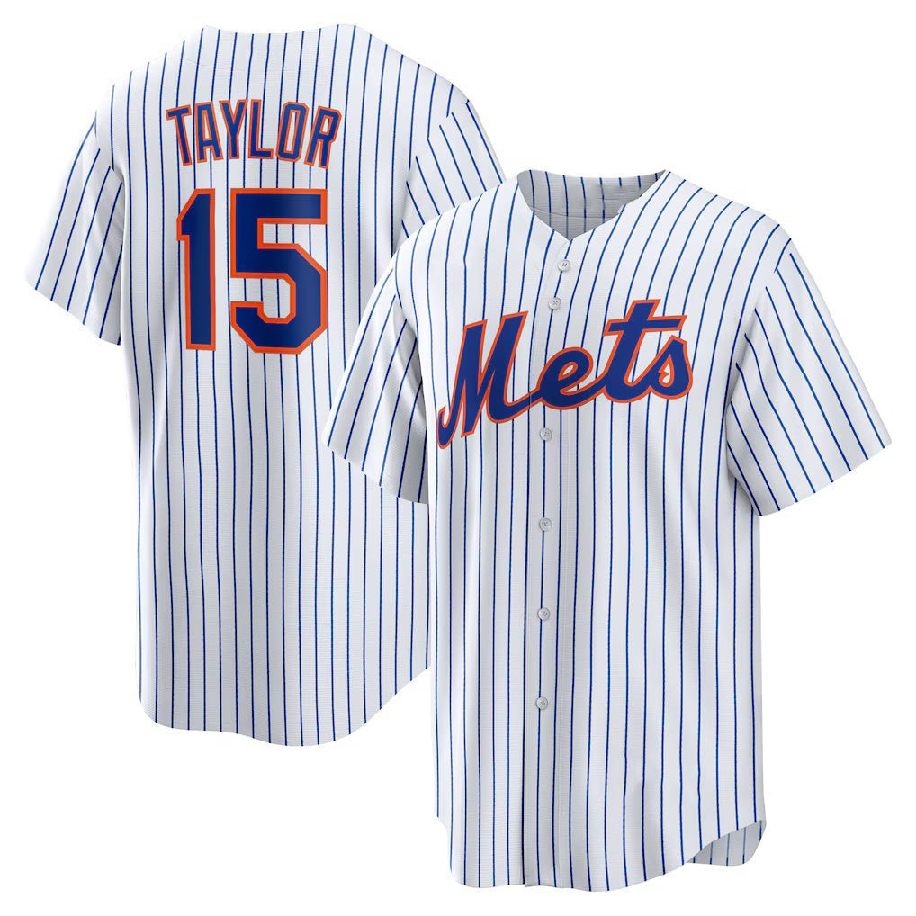 New York Mets #15 Tyrone Taylor White Home Replica Baseball Jersey