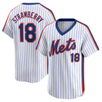 New York Mets #18 Darryl Strawberry Navy Throwback Cooperstown Limited Baseball Jersey