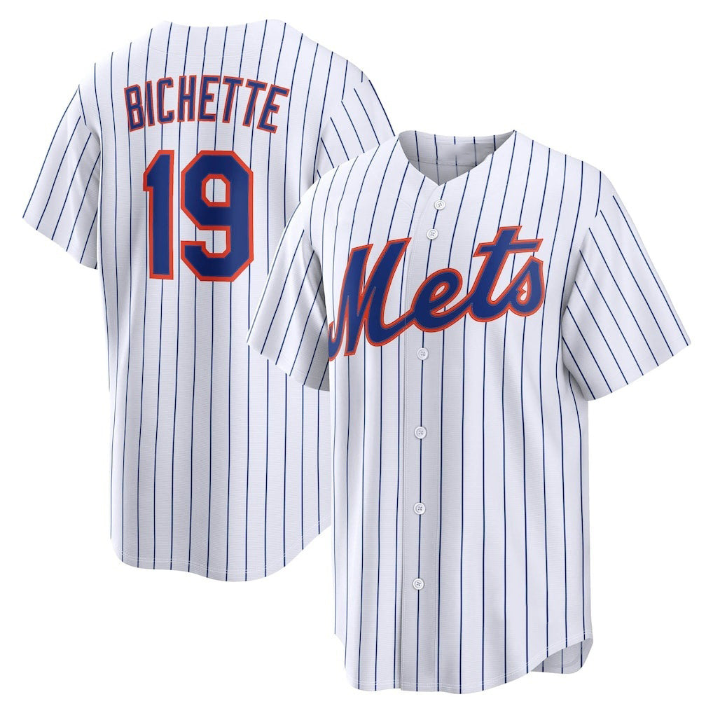 New York Mets #19 Bo Bichette White Home Replica Baseball Jersey