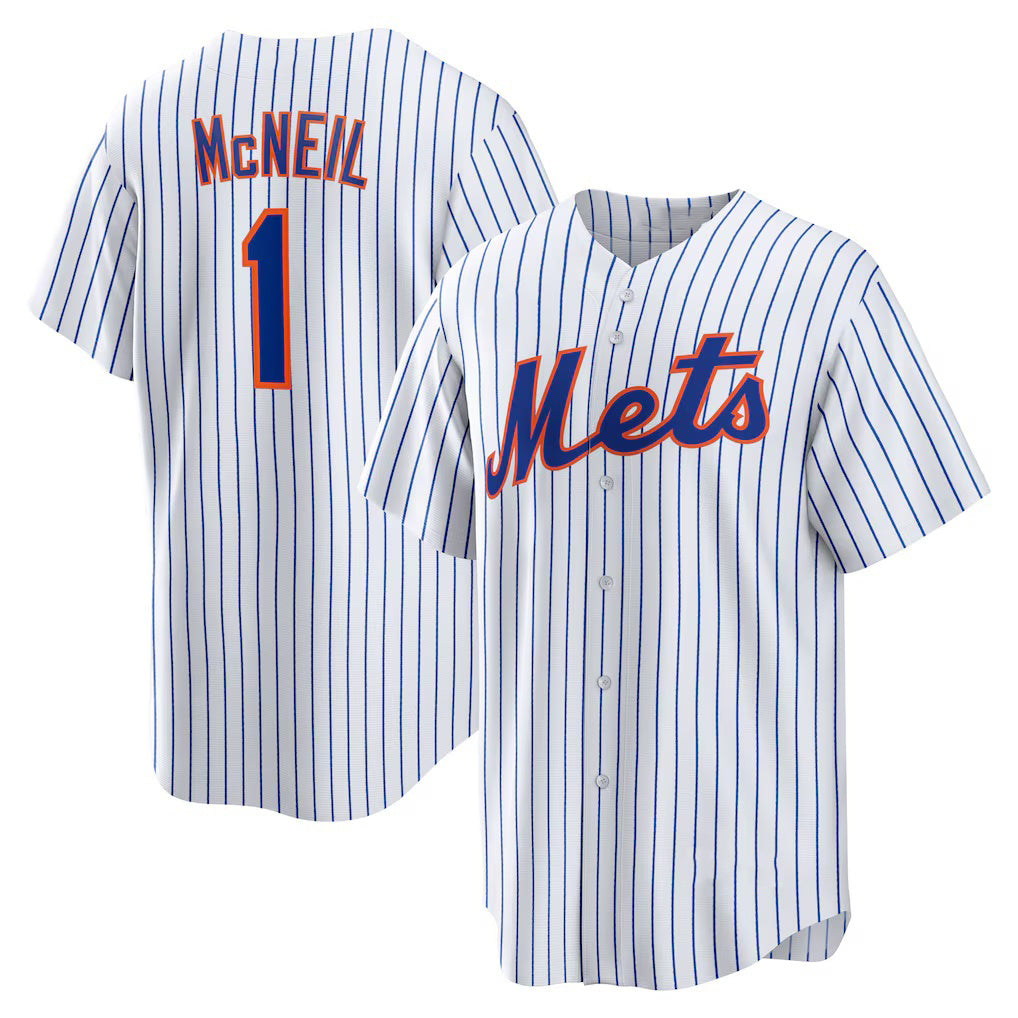 New York Mets #1 Jeff McNeil White Home Replica Player Baseball jersey