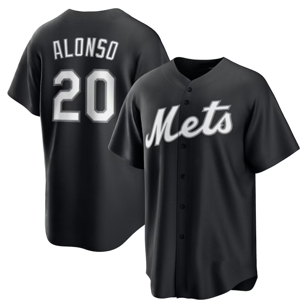 New York Mets #20 Pete Alonso Black Replica Player Baseball Jersey