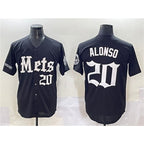 New York Mets #20 Pete Alonso Black 'Gotham Gothic Edition' Vapor Premier Limited Stitched Baseball Jersey