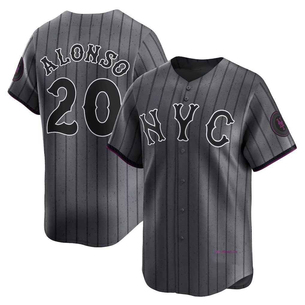 New York Mets #20 Pete Alonso Graphite 2024 City Connect Limited Player Baseball Jersey