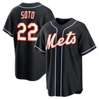 New York Mets #22 Juan Soto 2026 Black Out Stitched Baseball Jersey