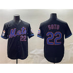 New York Mets #22 Juan Soto Black 2025 Spring Training Cool Base Stitched Baseball Jersey