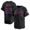 New York Mets #22 Juan Soto Black Alternate Limited Player Baseball Jersey