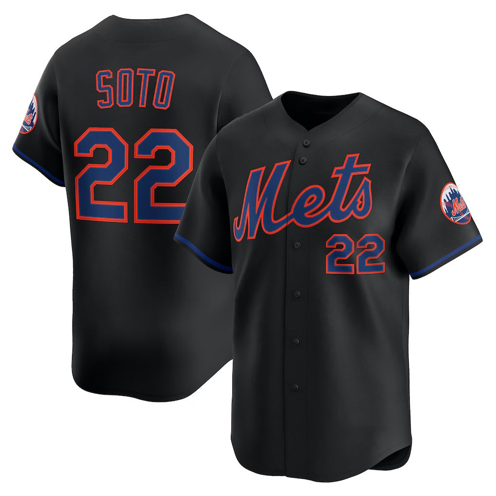 New York Mets #22 Juan Soto Black Alternate Limited Player Baseball Jersey