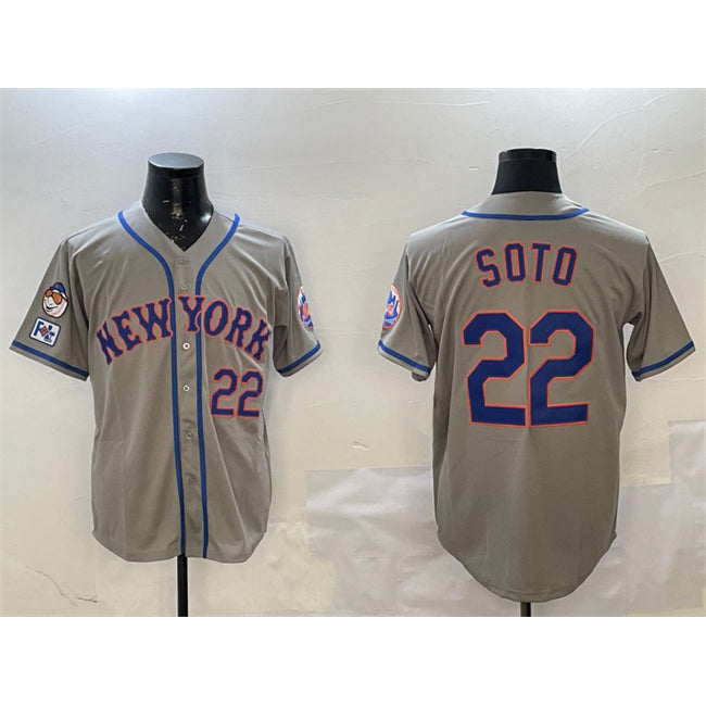 New York Mets #22 Juan Soto Grey 2025 Spring Training Alternate Limited Stitched Baseball Jersey