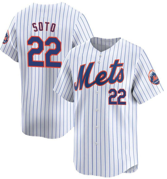 New York Mets #22 Juan Soto White Home Limited Stitched Baseball Jersey