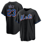 New York Mets #23 Javier Báez Black 2022 Cool Base Stitched Baseball Jersey