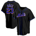 New York Mets #23 Javier Baez Black Replica Baseball Jersey