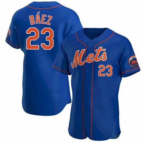 New York Mets #23 Javier Baez Royal Anthentic Baseball Jersey