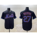 New York Mets #27 Mark Vientos Black Cool Base Stitched Baseball Jersey