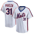 New York Mets #31 Mike Piazza White Throwback Cooperstown Collection Limited Baseball Jersey