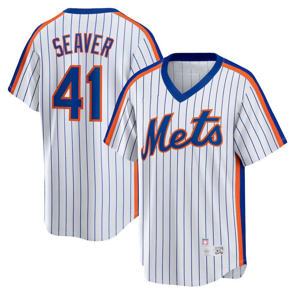 New York Mets #41 Tom Seaver White Home Cooperstown Collection Player Baseball Jersey