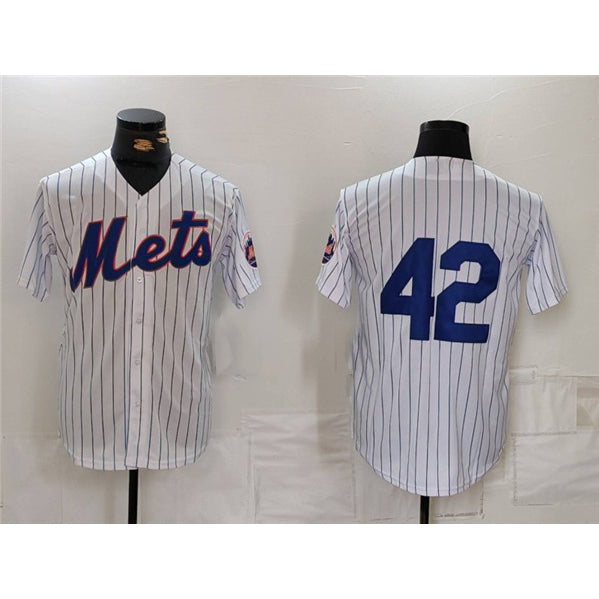 New York Mets #42 Jackie Robinson White Cool Base Stitched Baseball Jersey