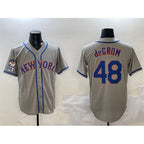 New York Mets #48 Jacob DeGrom Grey 2025 Spring Training Cool Base Stitched Baseball Jersey