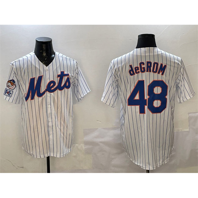 New York Mets #48 Jacob DeGrom White 2025 Spring Training Cool Base Stitched Baseball Jersey