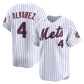 New York Mets #4 Francisco Alvarez White Home Limited Player Baseball jersey