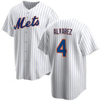 New York Mets #4 Francisco álvarez White Cool Base Stitched Baseball jersey