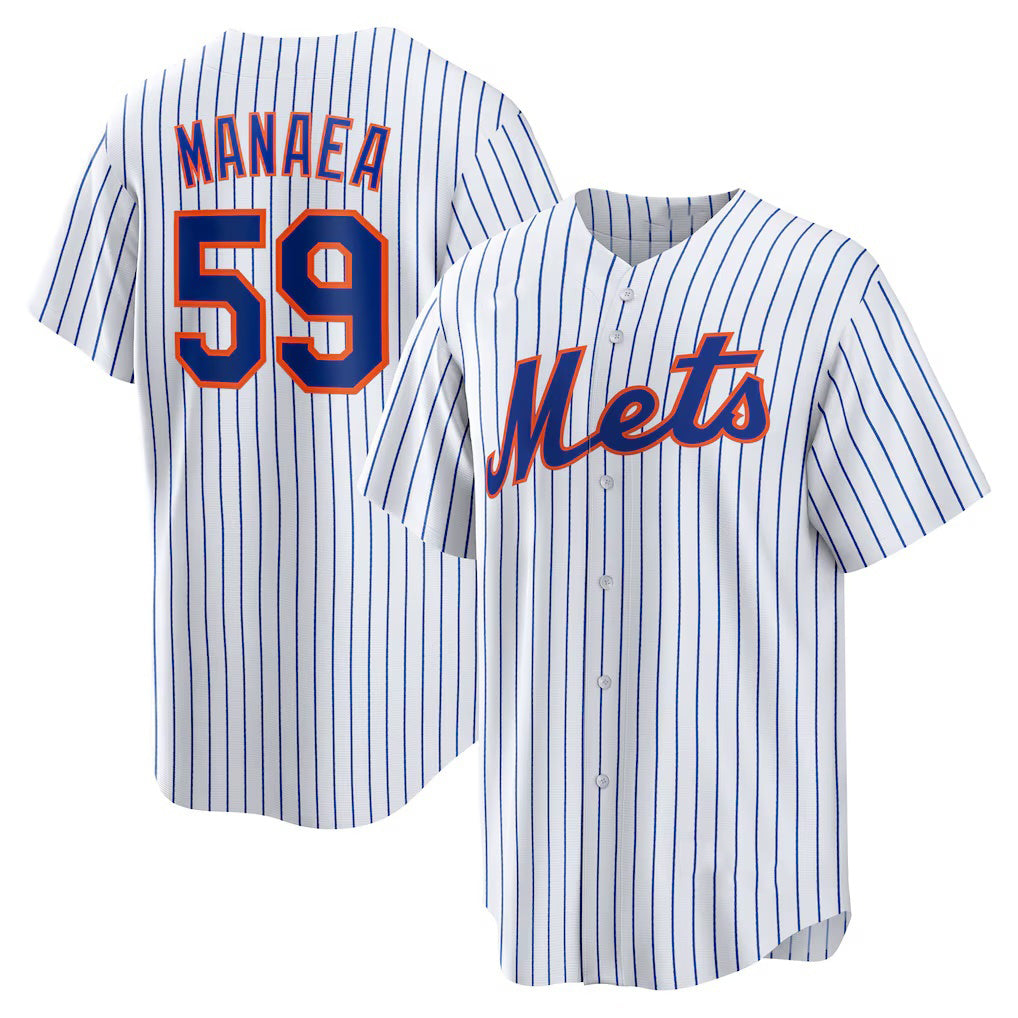 New York Mets #59 Sean Manaea White Home Replica Baseball Jersey