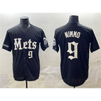 New York Mets #9 Brandon Nimmo Black 'Gotham Gothic Edition' Vapor Premier Limited Stitched Baseball jersey