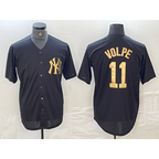 New York Yankees #11 Anthony Volpe Black Gold Cool Base Stitched Baseball Jersey