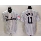New York Yankees #11 Anthony Volpe White Pinstripe Fashion Cool Baseball Jersey