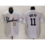 New York Yankees #11 Anthony Volpe White Pinstripe Fashion Cool Baseball Jersey