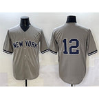 New York Yankees #12 Trent Grisham Grey Cool Base Stitched Baseball Jersey