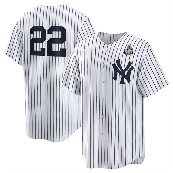 New York Yankees #22 Juan Soto White 2024 World Series Cool Base Stitched Baseball Jersey