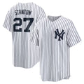 New York Yankees #27 Giancarlo Stanton White Home Replica Player Name Baseball Jersey