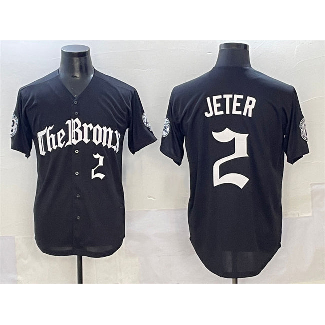 New York Yankees #2 Derek Jeter Black 'Gothic Legacy Edition' Vapor Premier Limited Stitched Baseball Jersey
