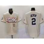 New York Yankees #2 Derek Jeter Cream Limited Stitched Baseball Jerseys