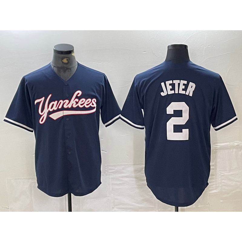 New York Yankees #2 Derek Jeter Navy Cool Base Stitched Baseball Jersey