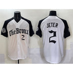 New York Yankees #2 Derek Jeter White Black 'Gothic Legacy Edition' Vapor Premier Limited Stitched Baseball Jersey