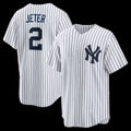 New York Yankees #2 Derek Jeter White Home Retired Player Replica Baseball Jersey